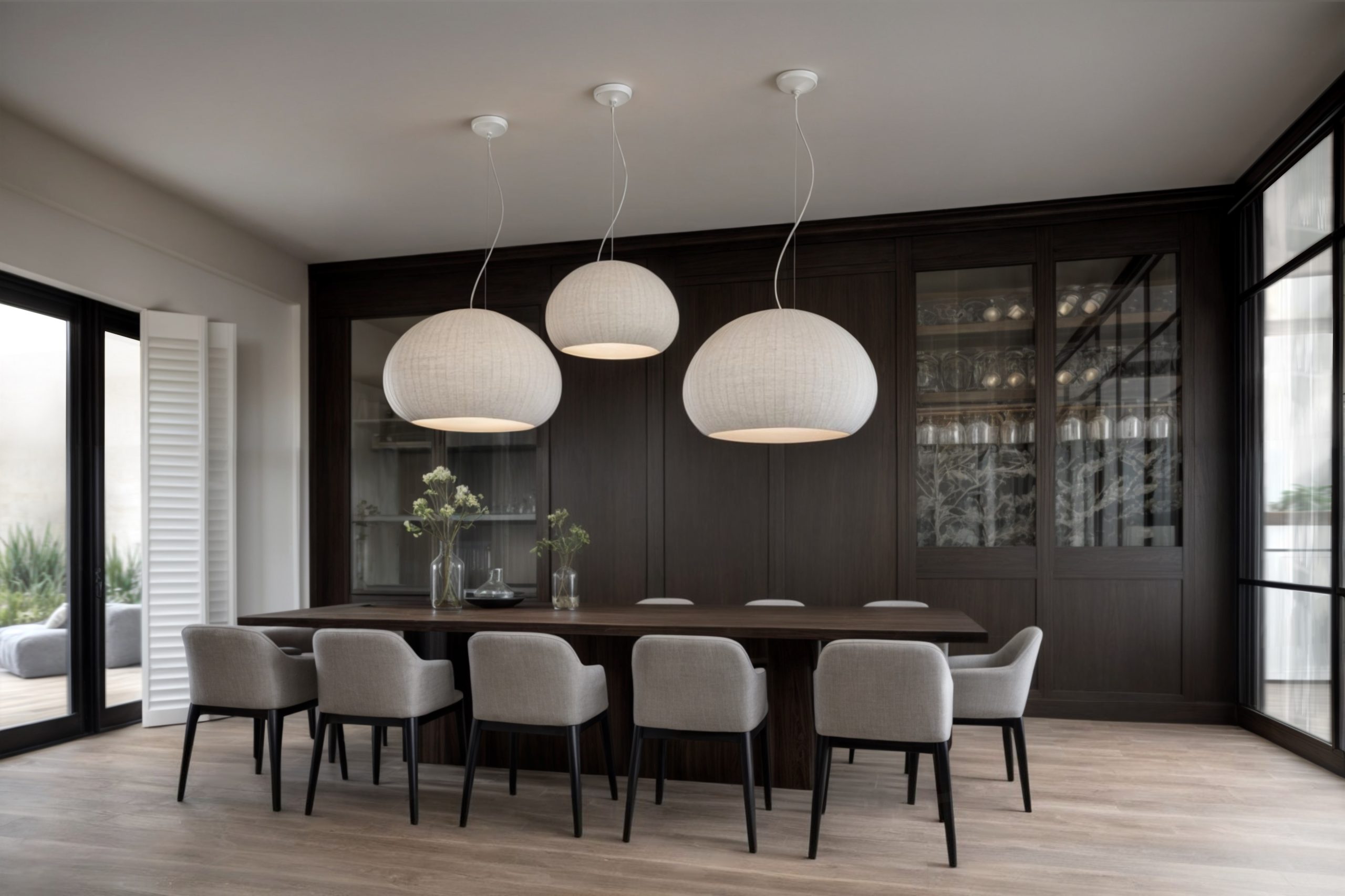 współczesne wnętrza, elegancka kuchnia, fornir, kamień, drewniany stół, minimalizm, nowoczesny salon, projektowanie wnętrz Gdynia, Trójmiasto, M19 Architekci.